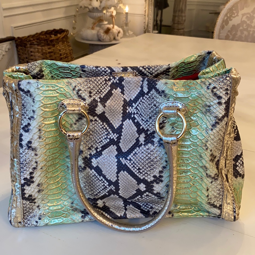 Jenrigo Snake Embossed Tote Shoulder Bag Purse